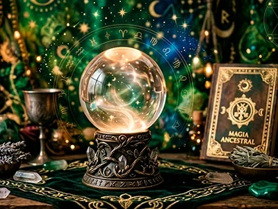 Consulta de tarot bajo el círculo zodiacal, con velas e incienso